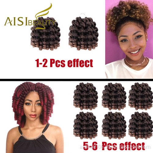 Aisi Beauty Manufacturer Multi Color Jumpy Wand Curly Crochet Braids Hair Extension Jamaican Bounce Synthetic Braiding Hair